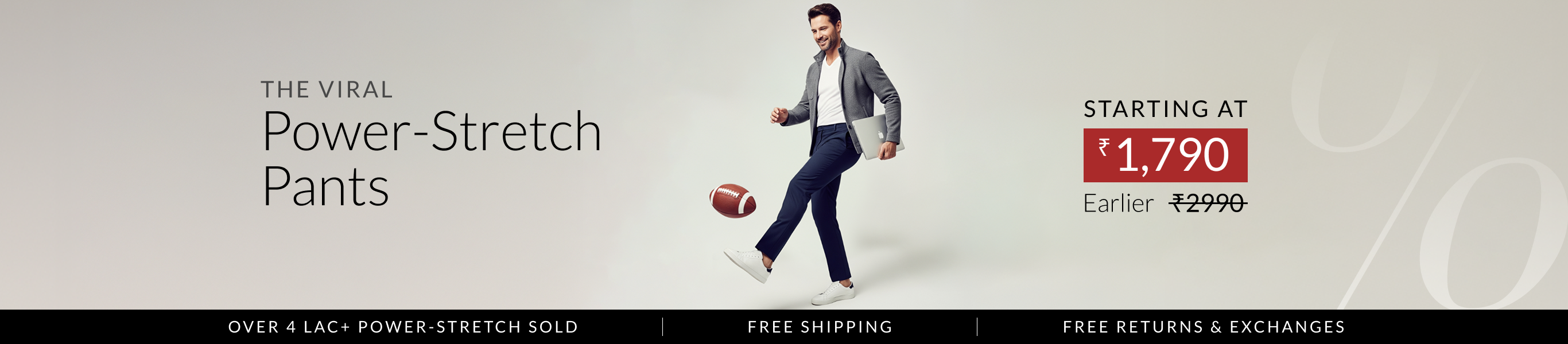 Men's Ready To Wear Stretchable Trousers
