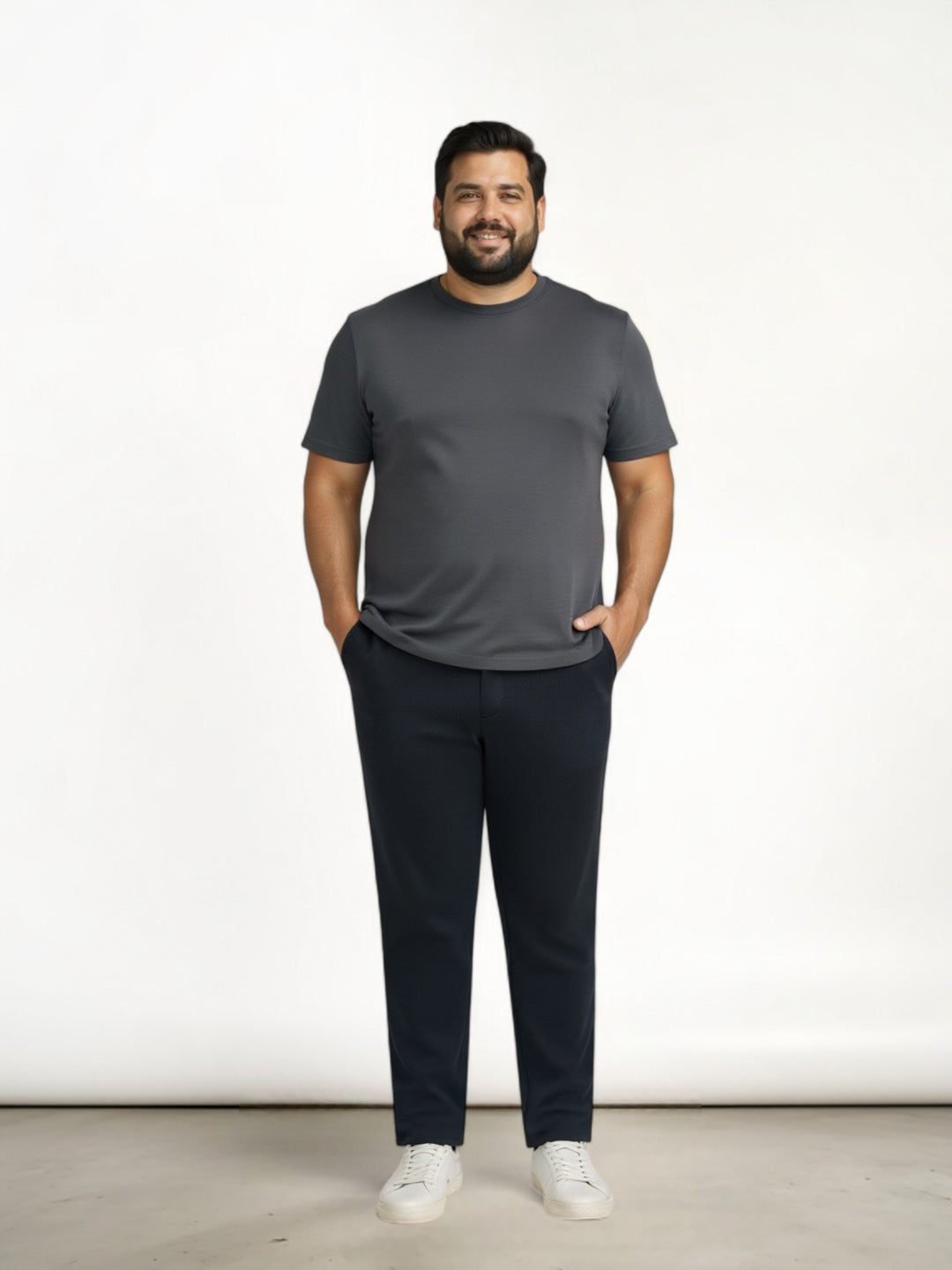 Regal Navy Twill Structured Plus Size Power-Stretch Pants