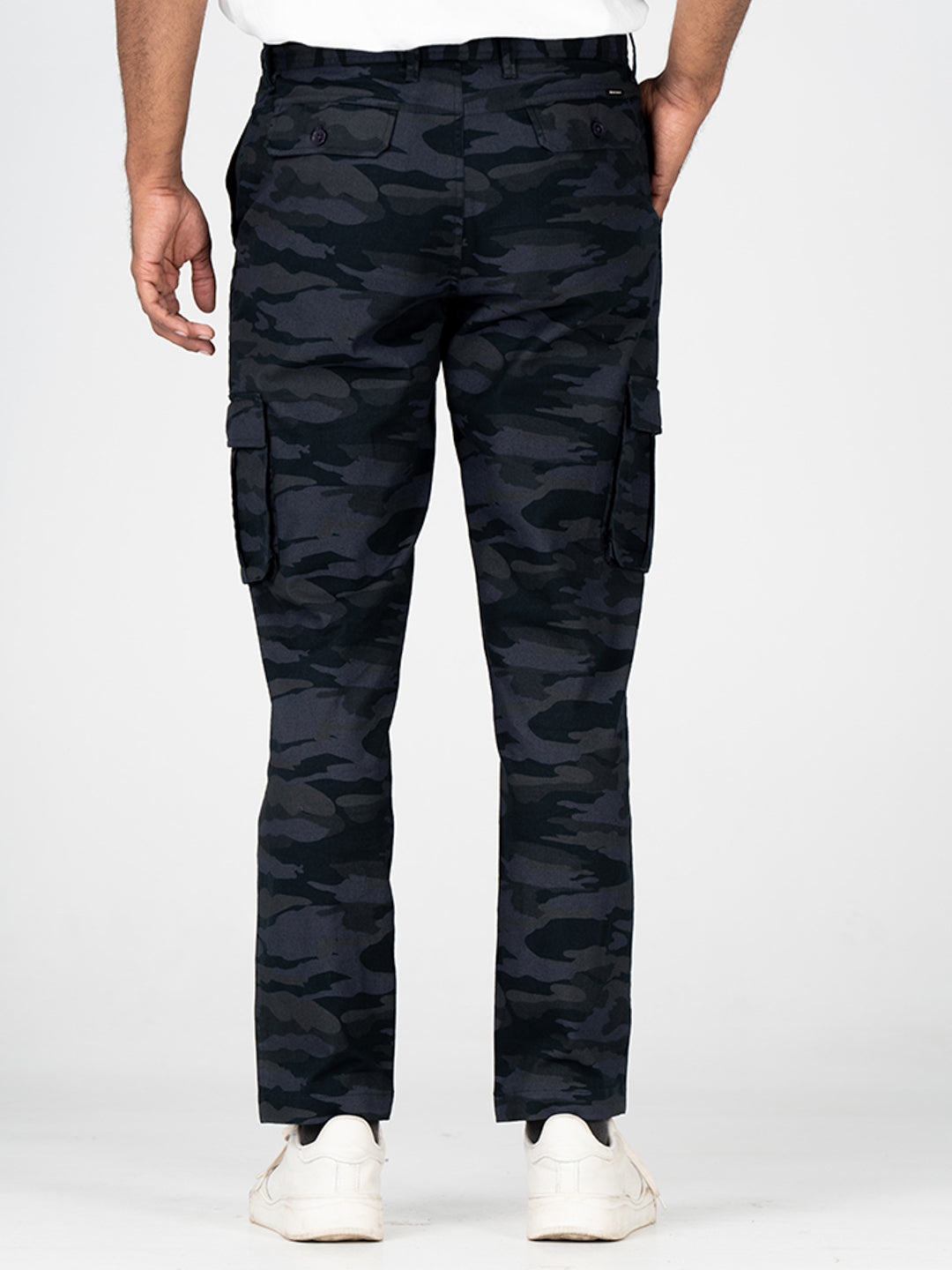 Blue Camo Slim Fit Cargo Pants