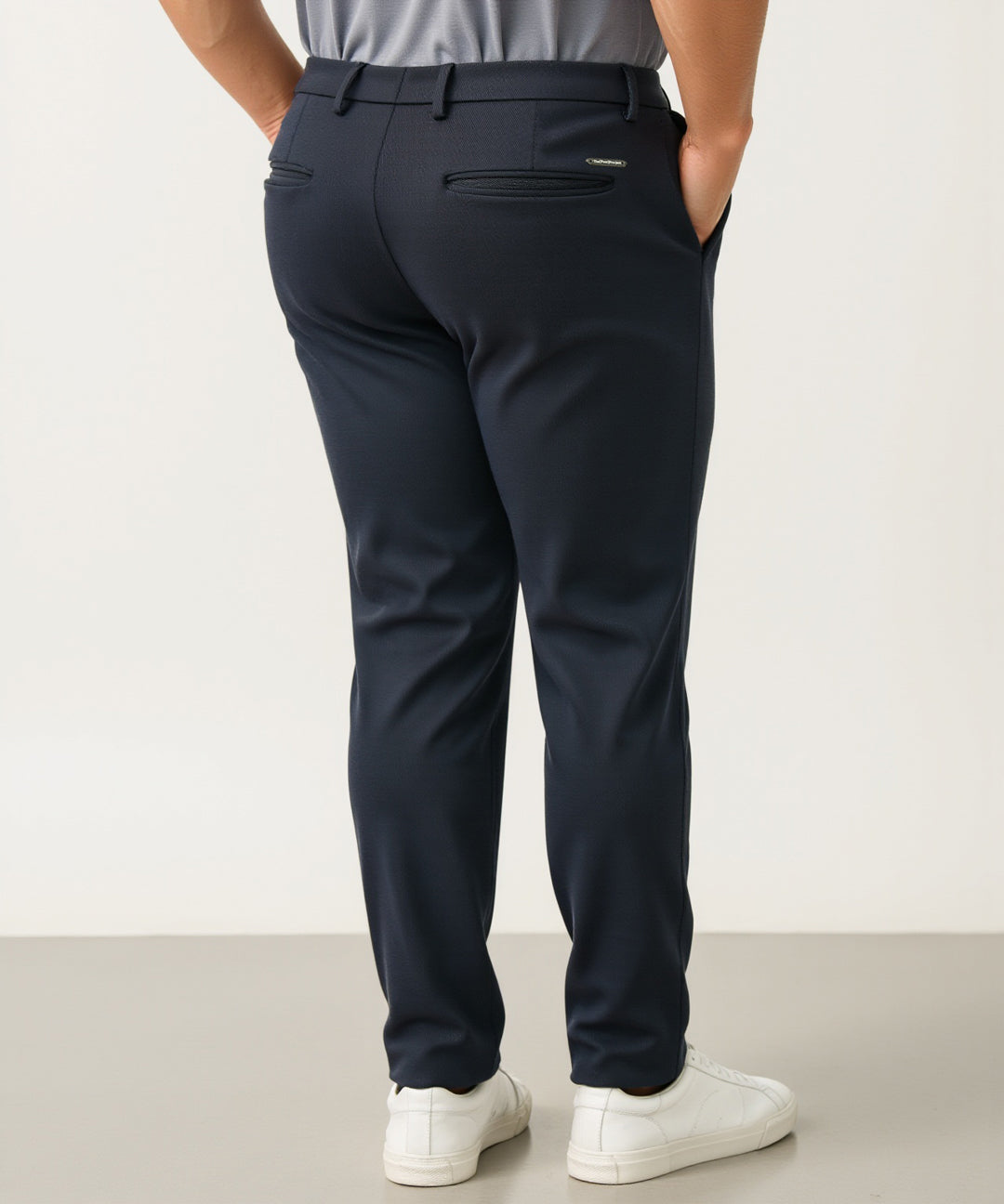 Regal Navy Twill Structured Plus Size Power-Stretch Pants