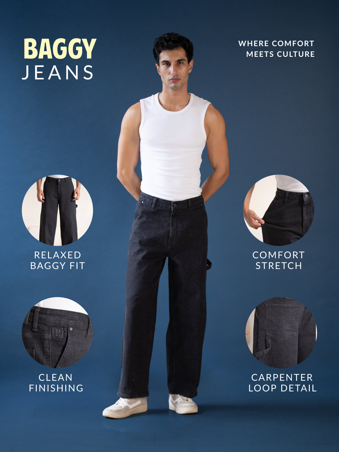 Concrete Grey Baggy Fit Jeans