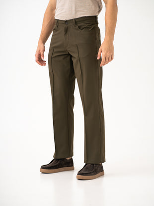 Pine Green Relaxed Fit Korean Pintuck Pants