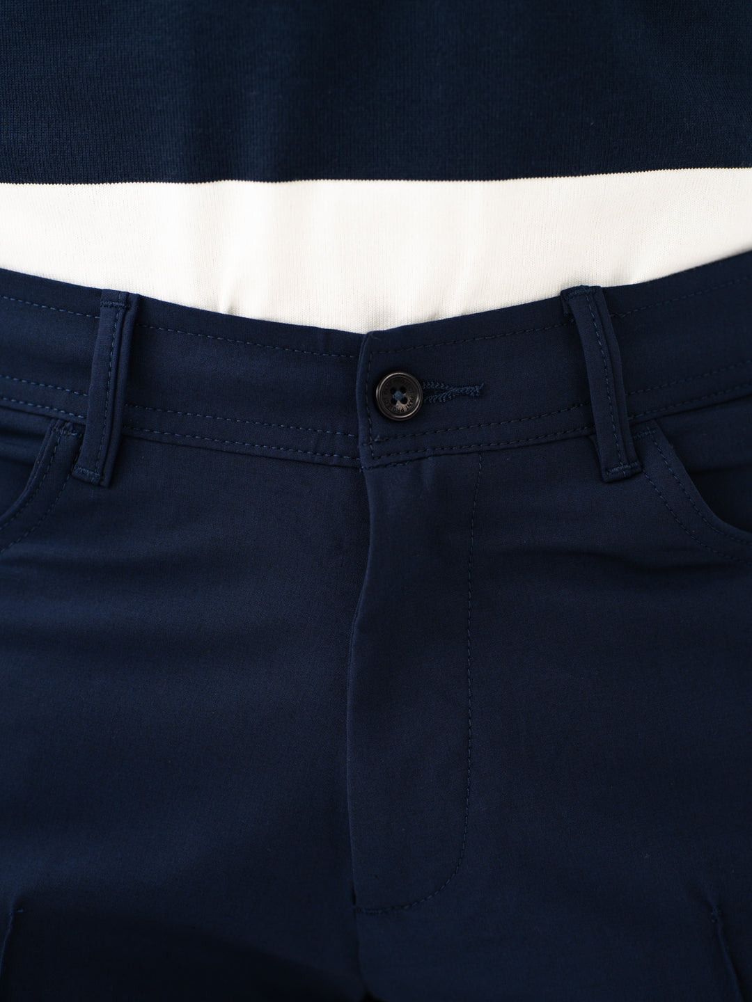 Heaven Navy Relaxed Fit Korean Pintuck Pants