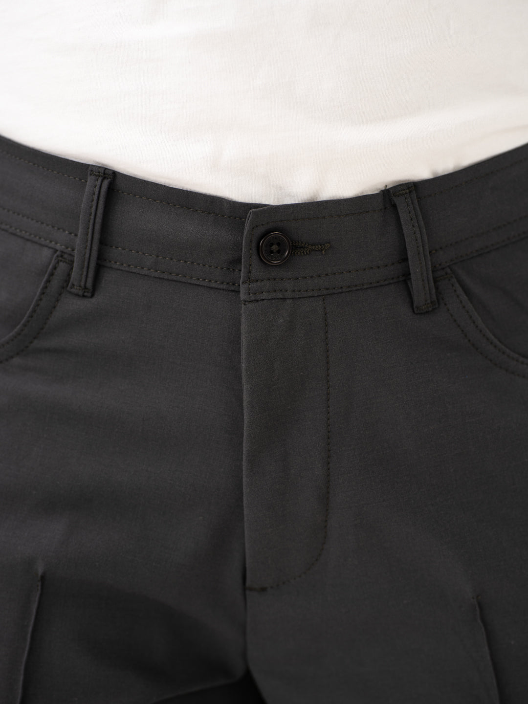 Pewter Grey Relaxed Fit Korean Pintuck Pants