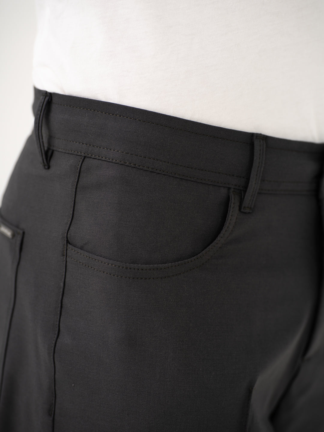 Pewter Grey Relaxed Fit Korean Pintuck Pants