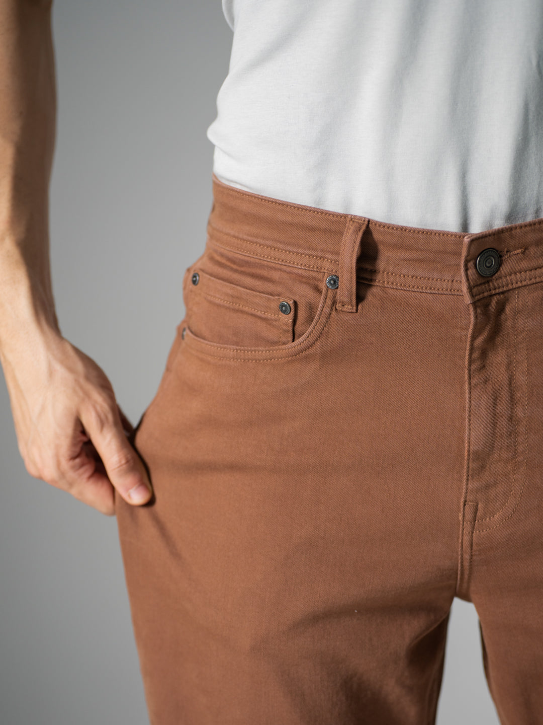Bark Brown Relaxed Fit Jeans