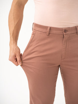 Terracotta Brown Slim Fit Stretch Chinos