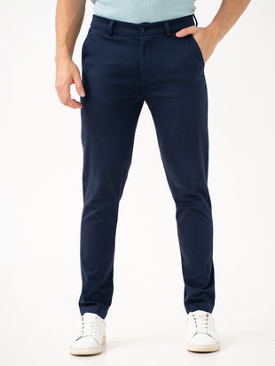 Rink Blue Slim Fit Stretch Chino Pants