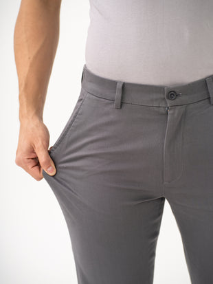 Goal Grey Slim Fit Stretch Chino Pants