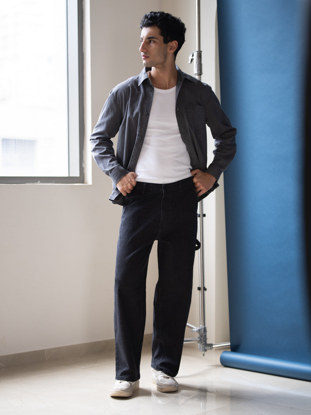 Concrete Grey Baggy Fit Jeans