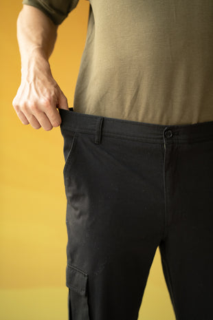 mens black cargo pants