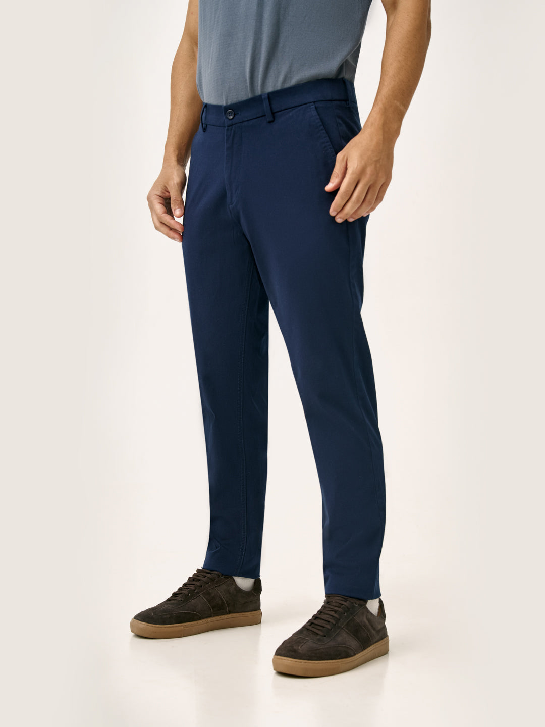 Blue slim fit fashion chinos