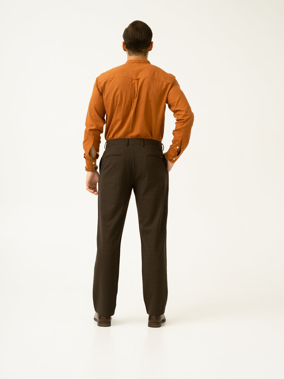 Bond Brown Checks Merino Wool Pants