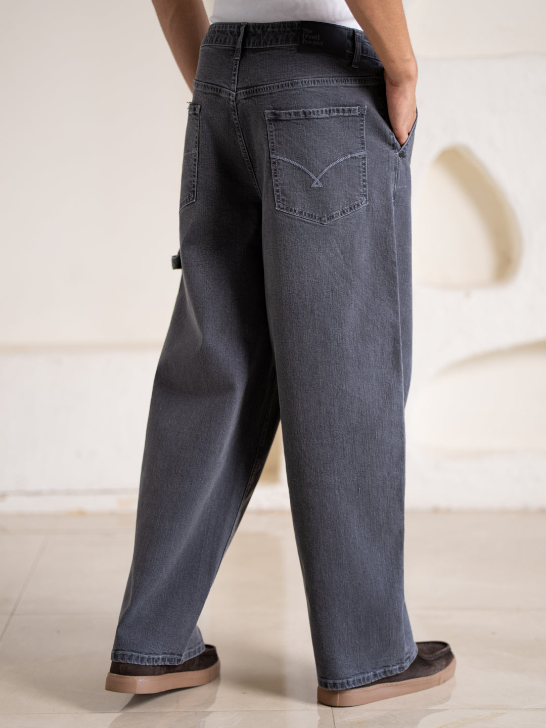 Leadstone Grey Baggy Fit Jeans