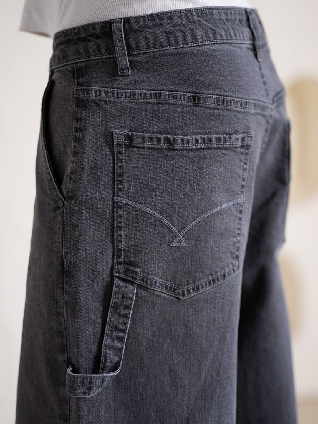 Leadstone Grey Baggy Fit Jeans