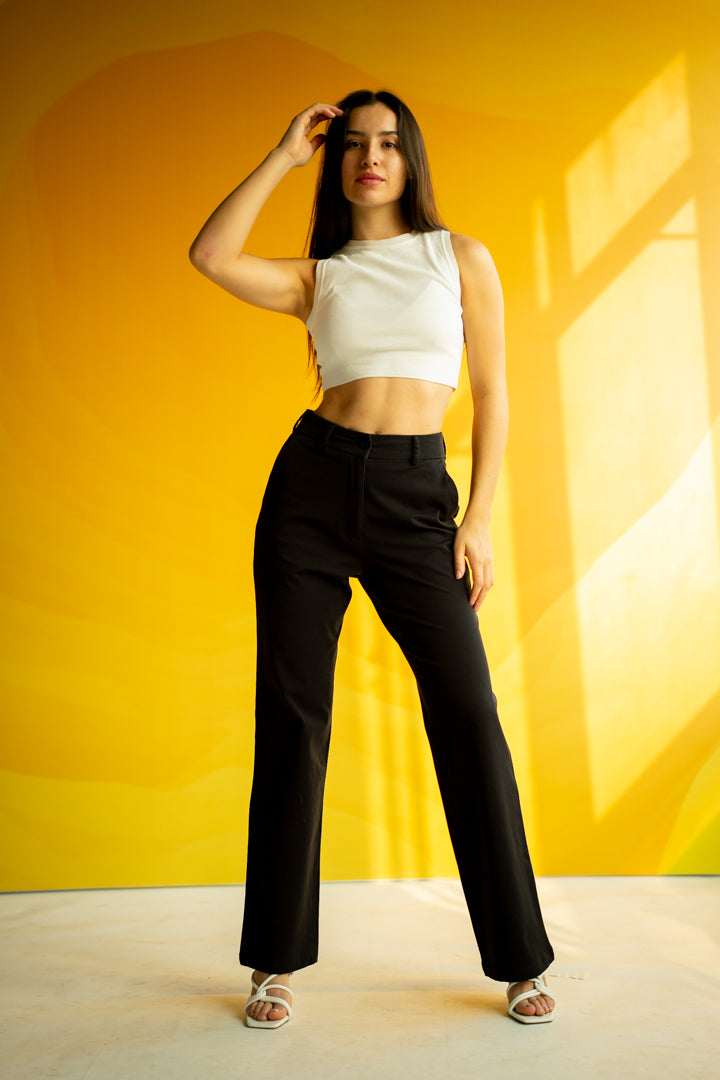 black stretch chinos