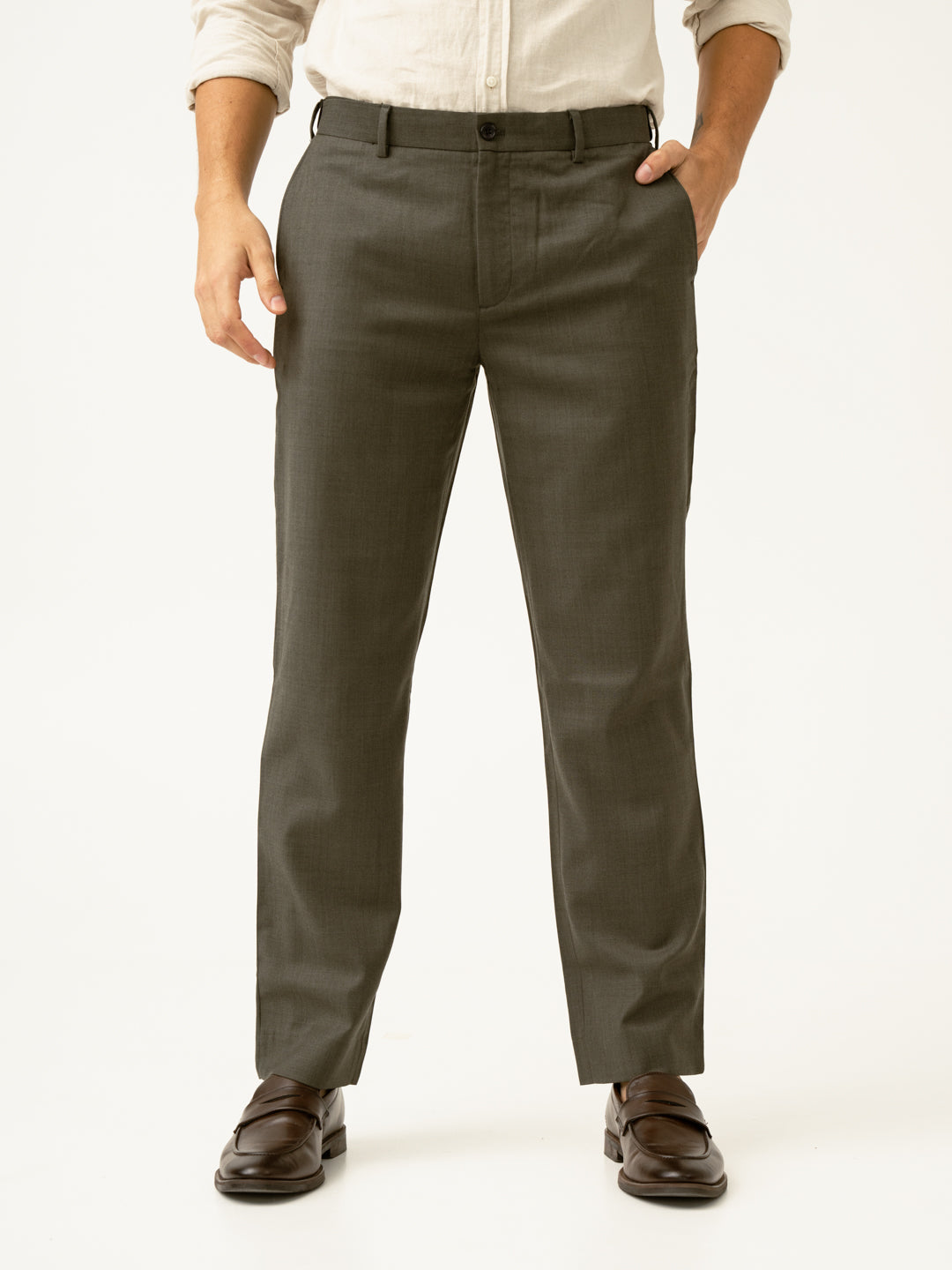 Buy Men's Turtle Olive Green Merino Wool Pants Online