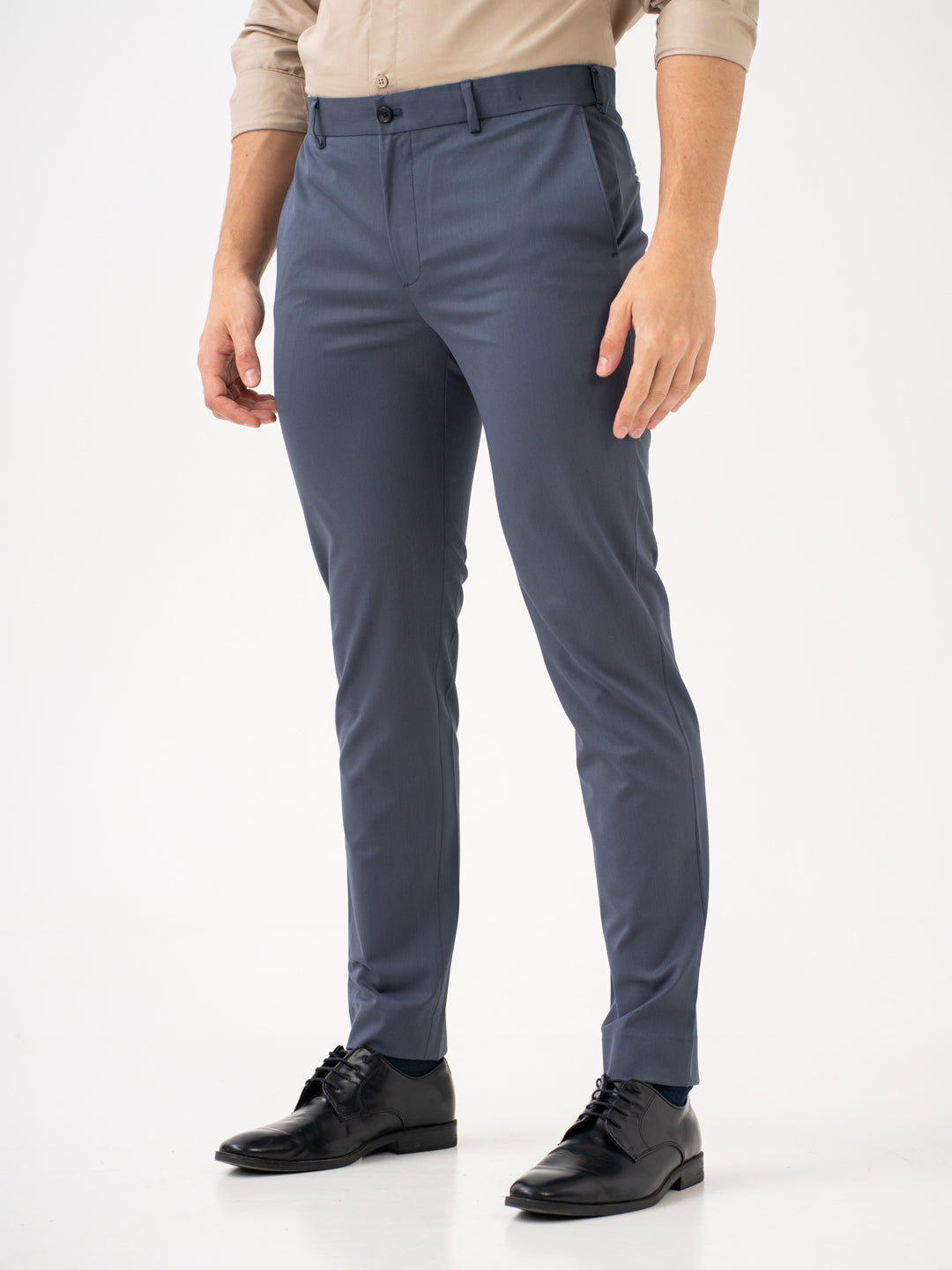 Thunder Grey Water Repellent Slim Fit Stretch Formal Pants