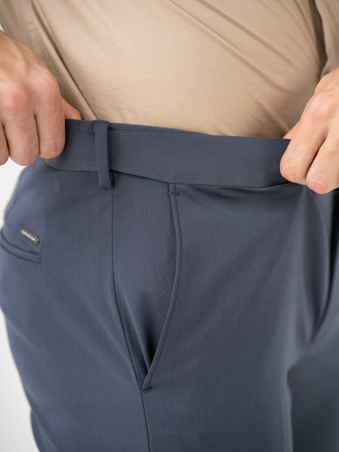 Thunder Grey Water Repellent Slim Fit Stretch Formal Pants