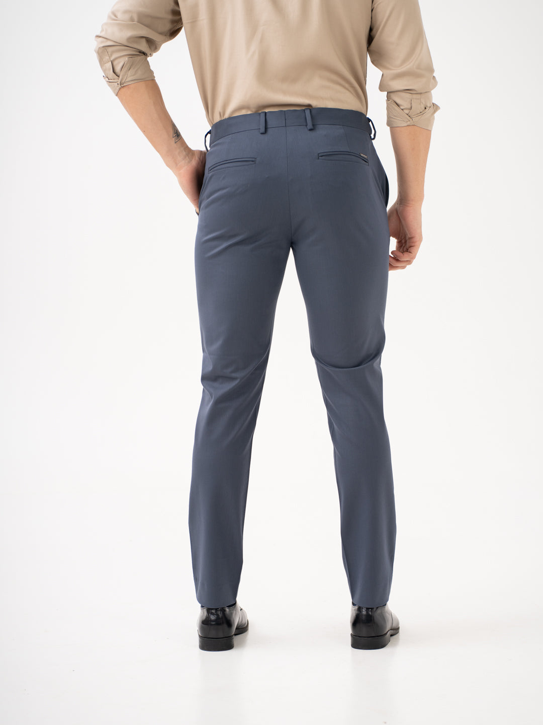 Thunder Grey Water Repellent Slim Fit Stretch Formal Pants