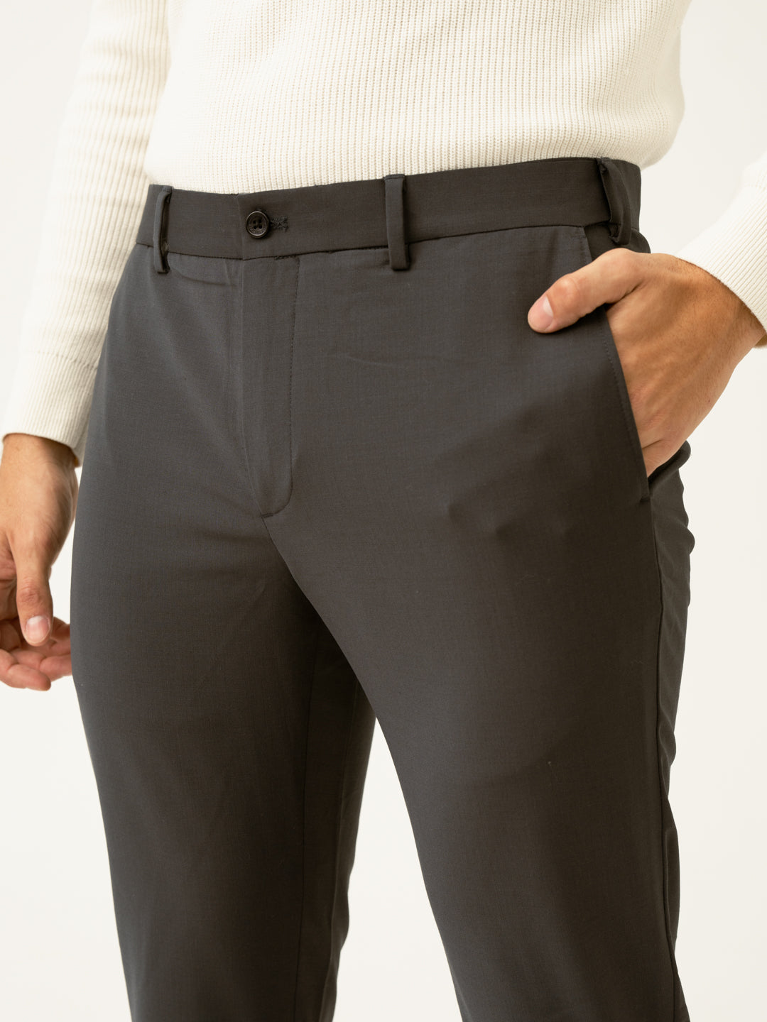 Geneva Grey Luxury Merino Wool Pants
