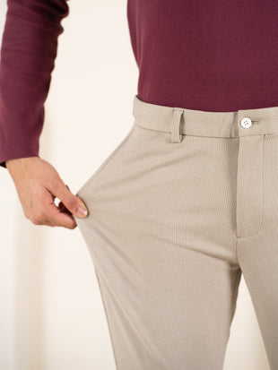 Contour Khaki Houndstooth Slim Fit Power Stretch Pants