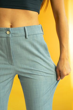casual blue trousers women