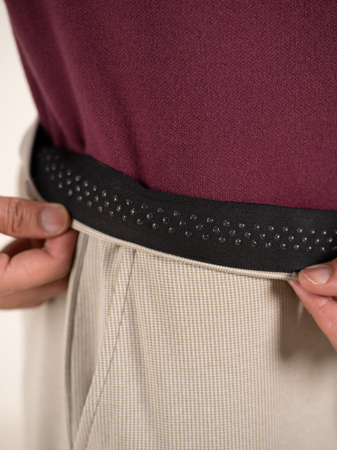 Contour Khaki Houndstooth Slim Fit Power Stretch Pants