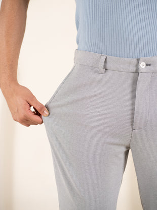 Visual Grey Houndstooth Slim Fit Power Stretch Pants