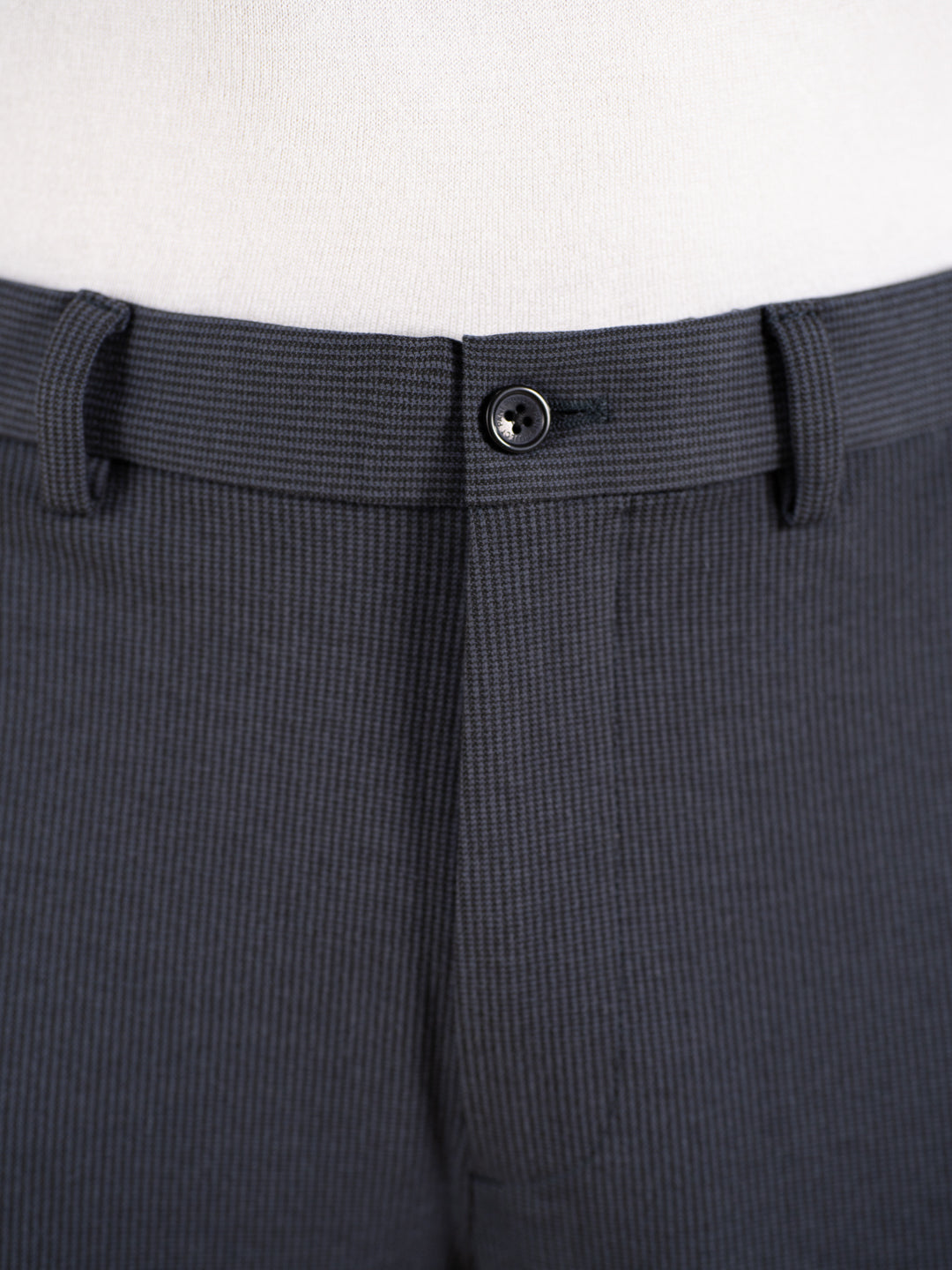 Quiet Grey Houndstooth Slim Fit Power Stretch Pants