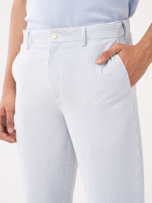 Breeze blue trousers by pant project, showcasing the sleek design and tailored fit, ideal for a sophisticated look.