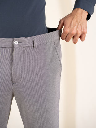 Theory Black Houndstooth Slim Fit Power Stretch Pants