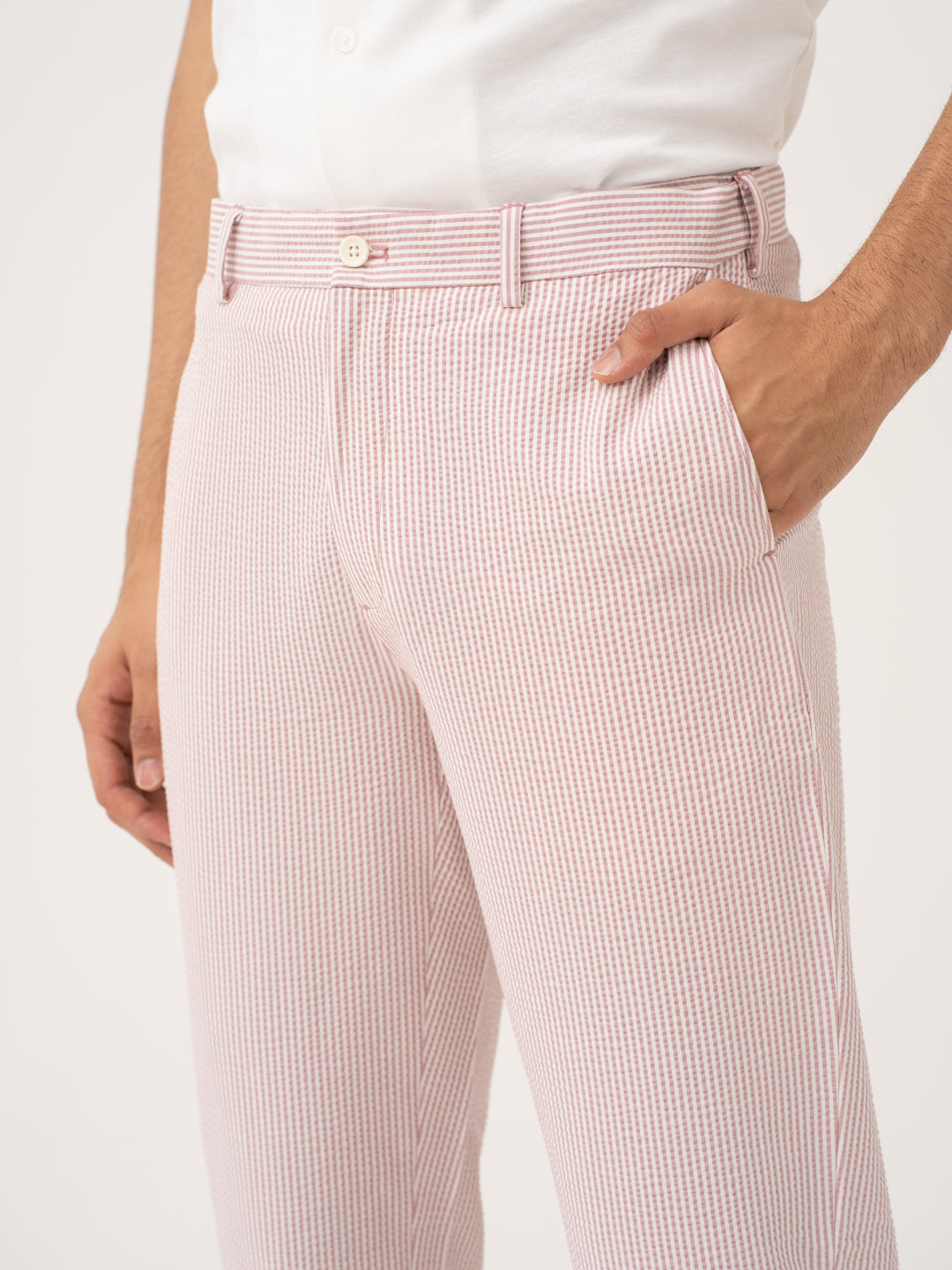 Romeo rouge tailored trousers by pant project, showcasing the sleek fit and premium fabric quality.