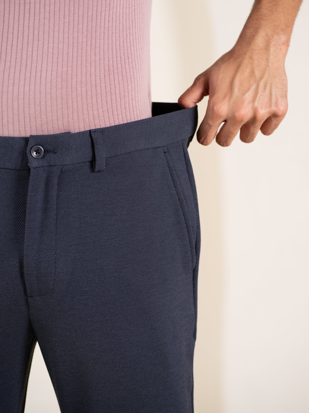 Render Blue Textured Slim Fit Power Stretch Pants