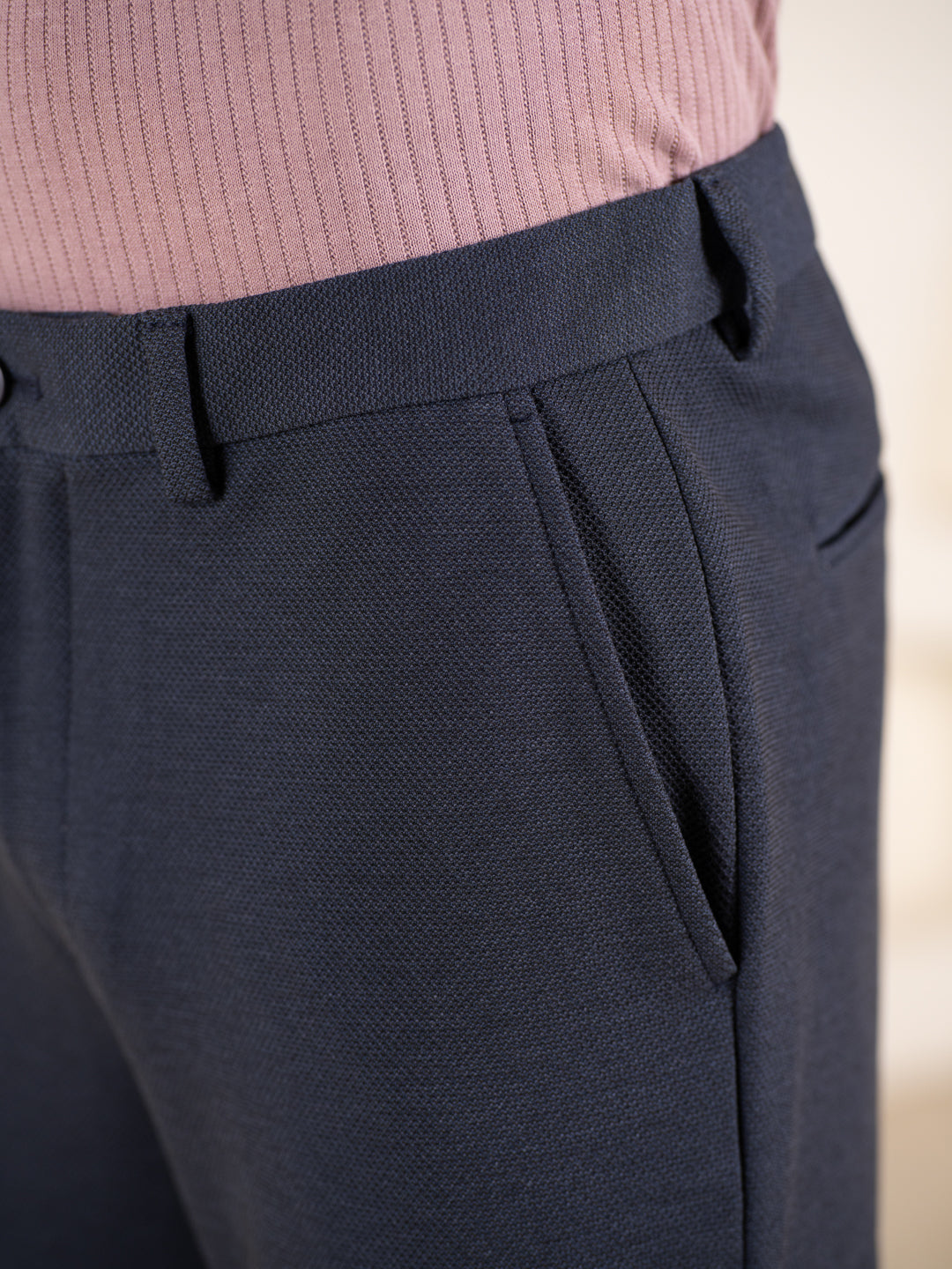 Render Blue Textured Slim Fit Power Stretch Pants