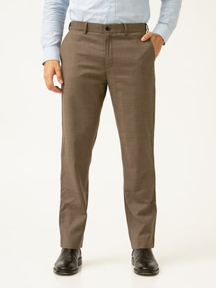 Autumn Brown Checks Merino Wool Pants