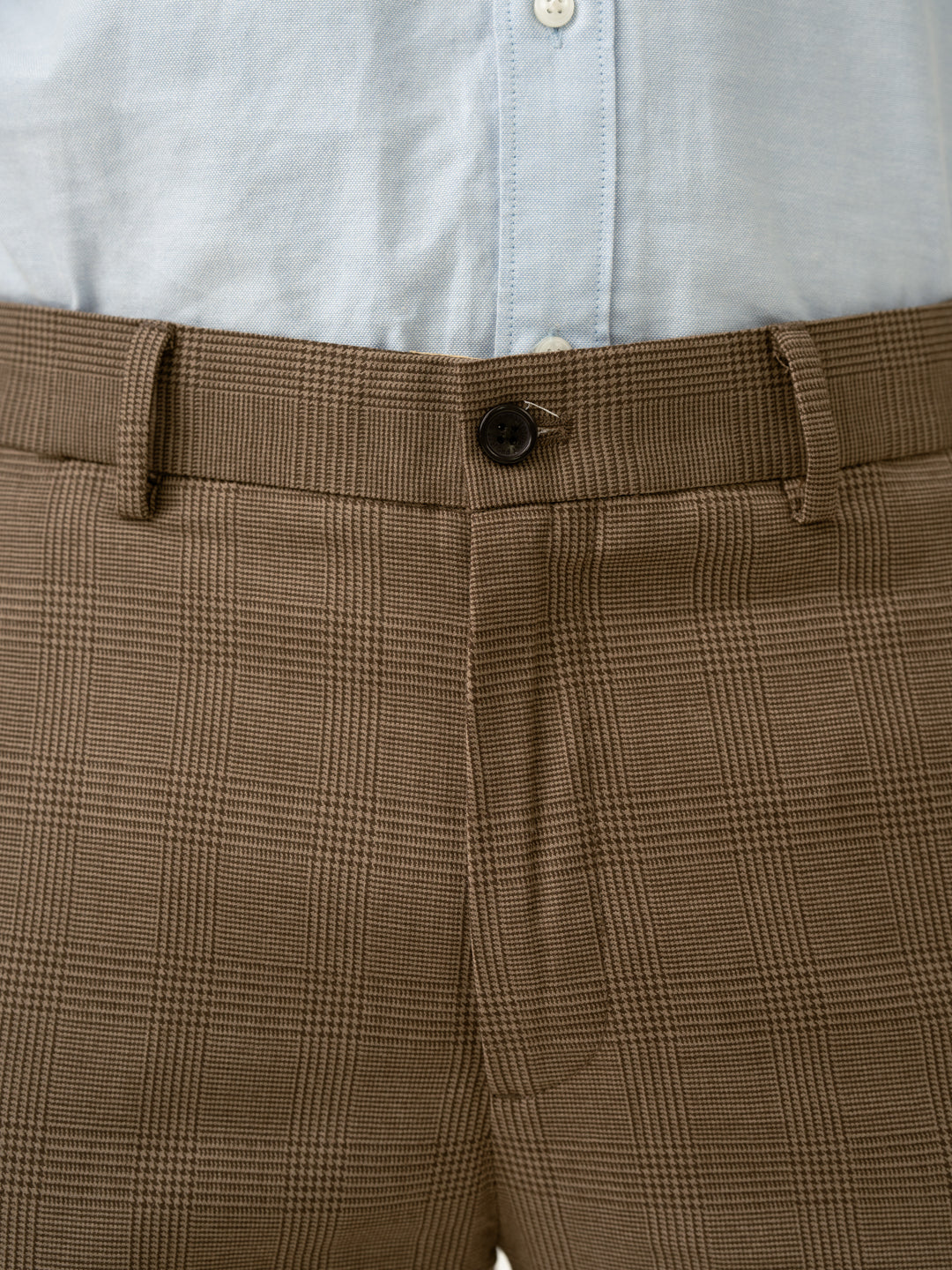 Autumn Brown Checks Merino Wool Pants