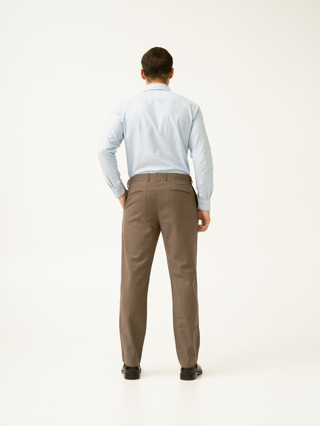 Autumn Brown Checks Merino Wool Pants