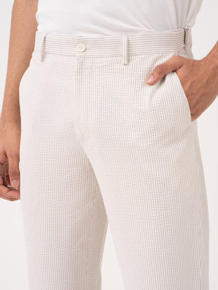 Beige stretchable trousers by pant project, showcasing the sleek design and comfortable fit.