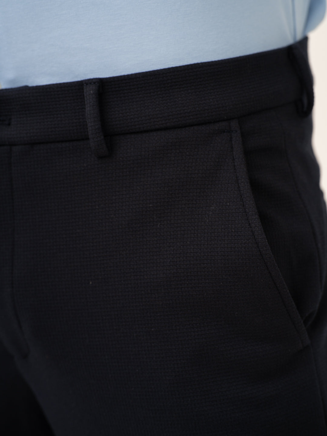 Terminal Navy Waffle Textured Power-Stretch Pants