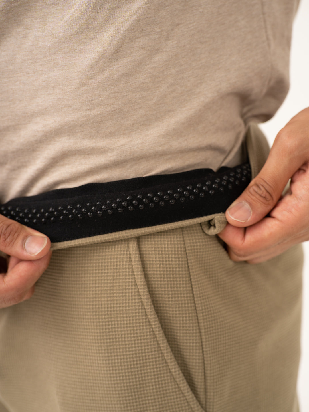 Fiber Khaki Waffle Textured Power-Stretch Pants