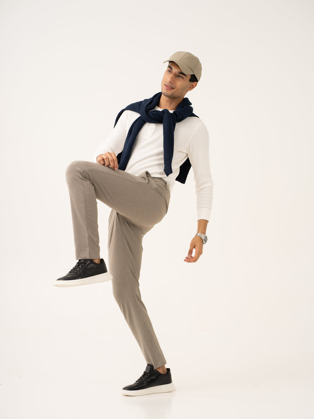 Jupiter Brown Houndstooth Power-Stretch Pants