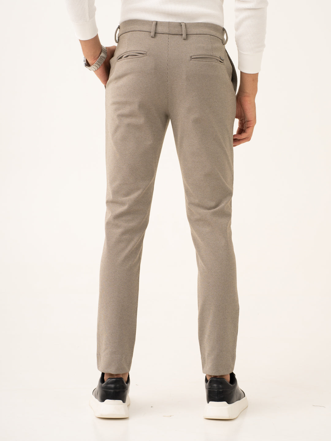 Jupiter Brown Houndstooth Power-Stretch Pants