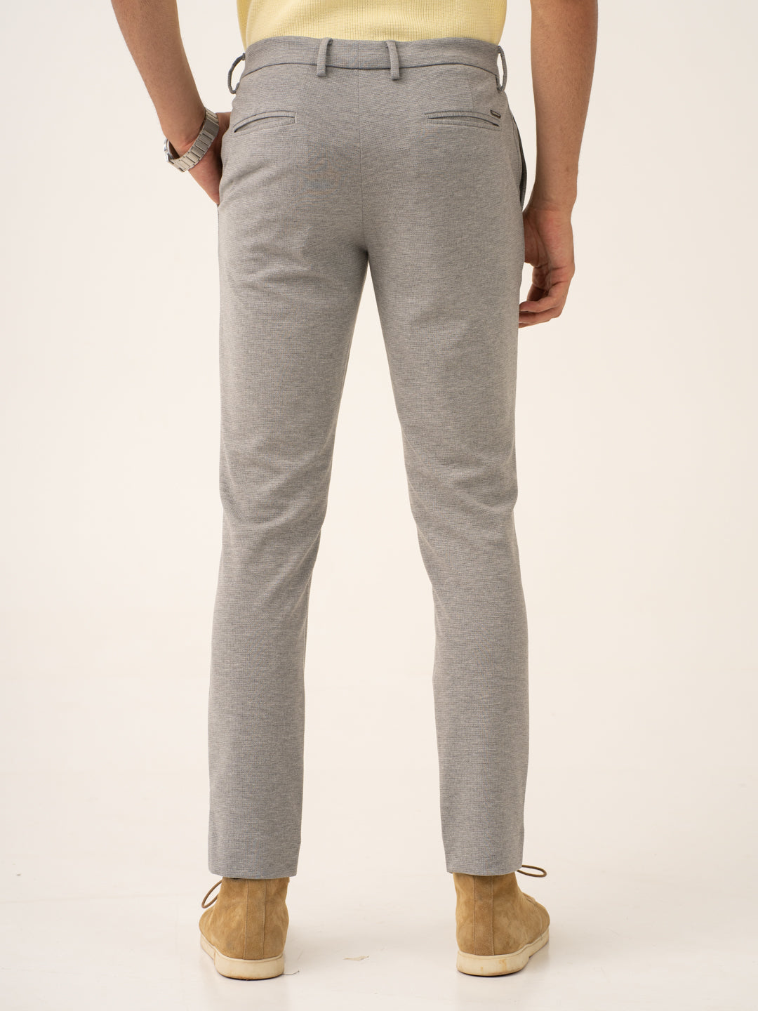 Quantum Grey Waffle Textured Power-Stretch Pants