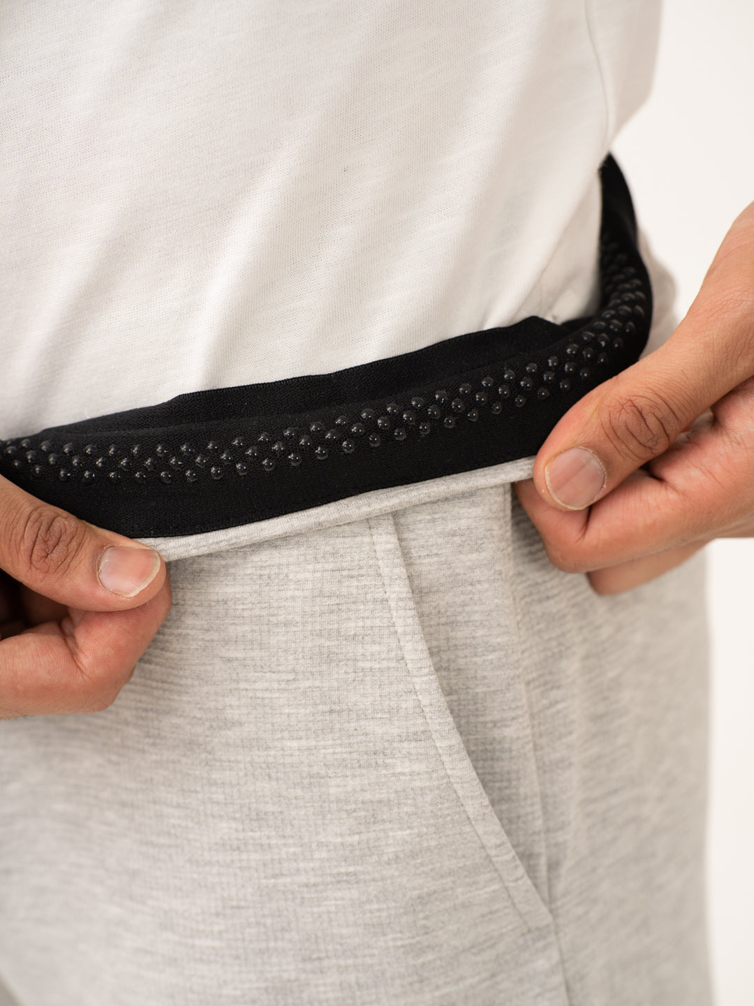 Static Grey Waffle Textured Power-Stretch Pants