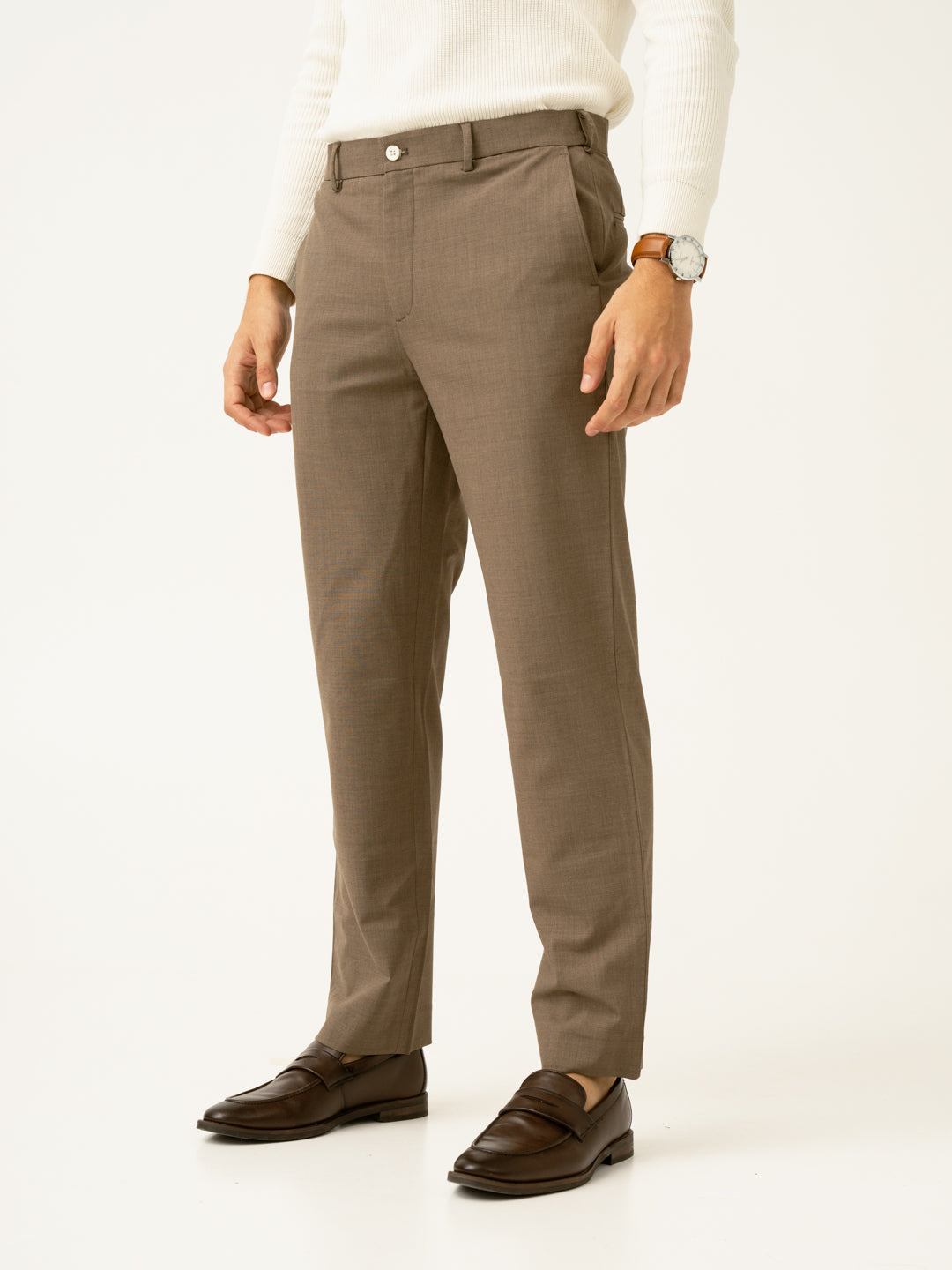Boston Brown Melange Merino Wool Pants