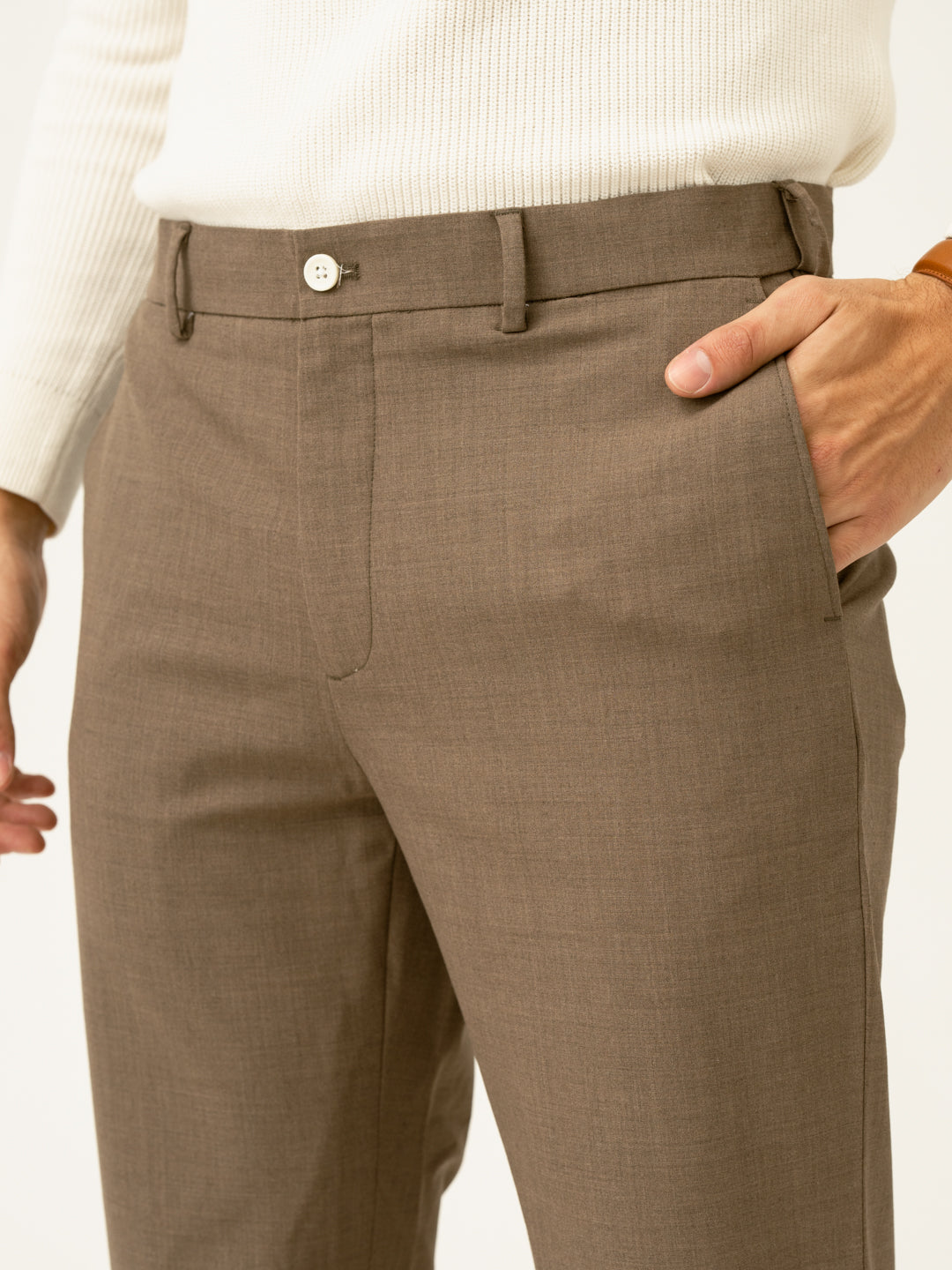 Boston Brown Melange Merino Wool Pants