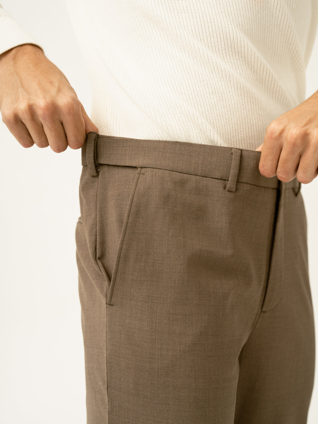Boston Brown Melange Merino Wool Pants