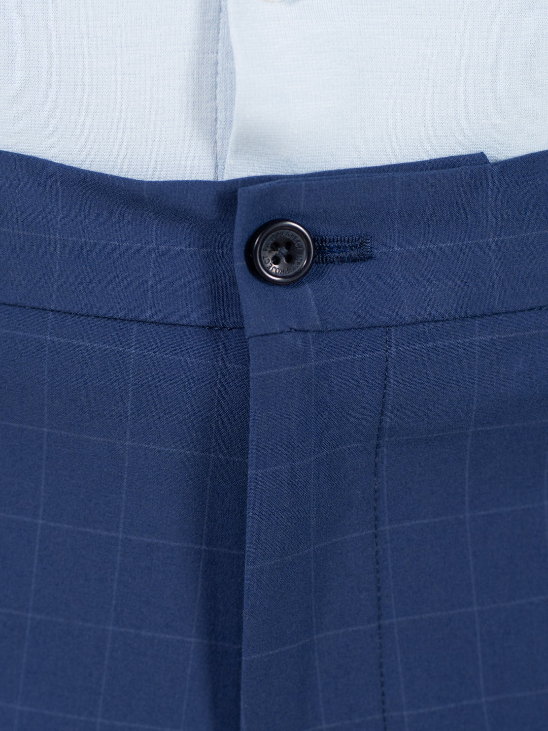 Editor Blue Checks Relaxed Fit Stretch Formal Pants