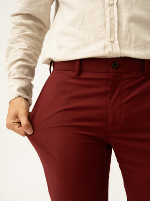 Rome Red Luxury Merino Wool Pants
